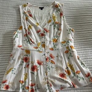Torrid Floral Button-Front Blouse